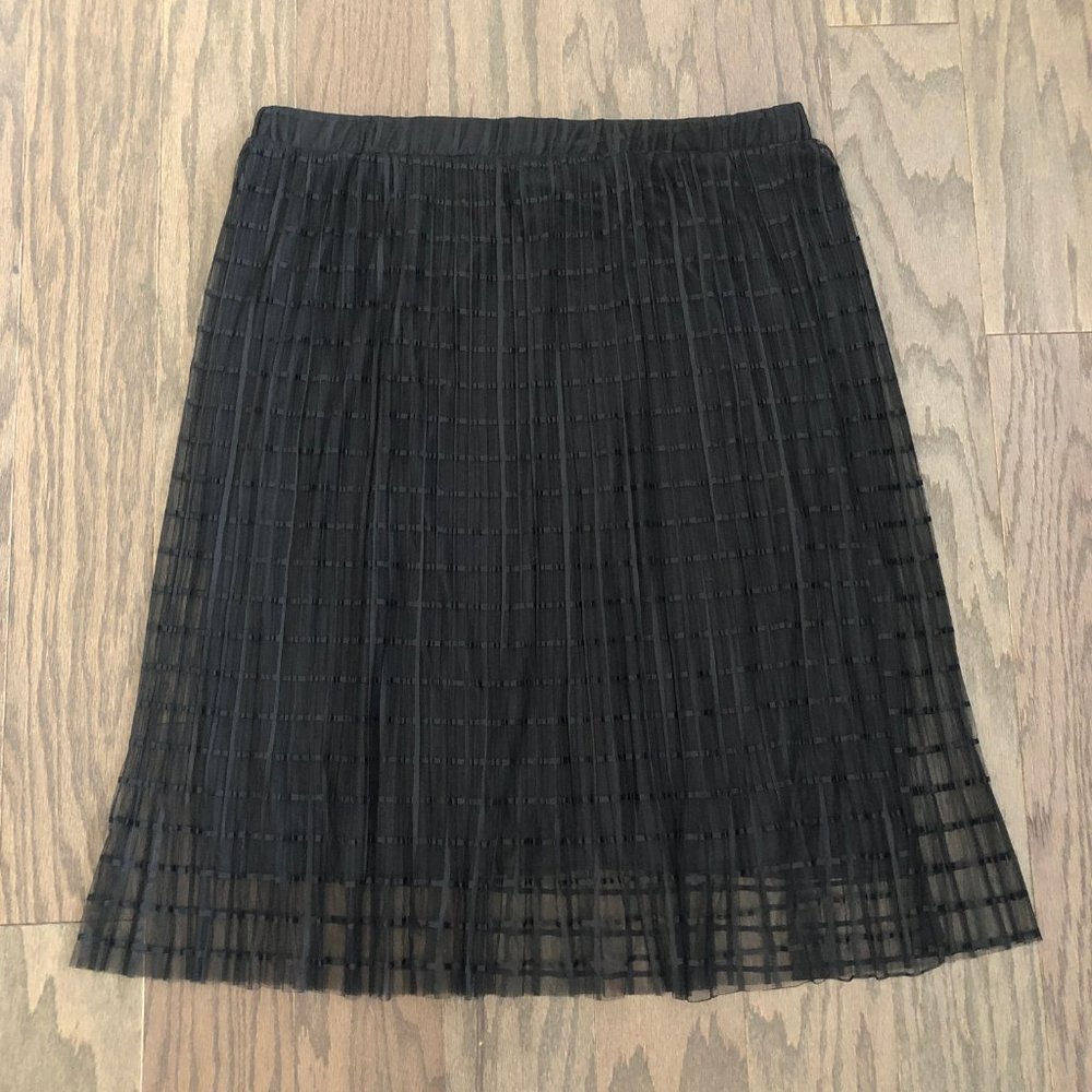 Metro Wear Black Stripe Tulle Midi Skirt